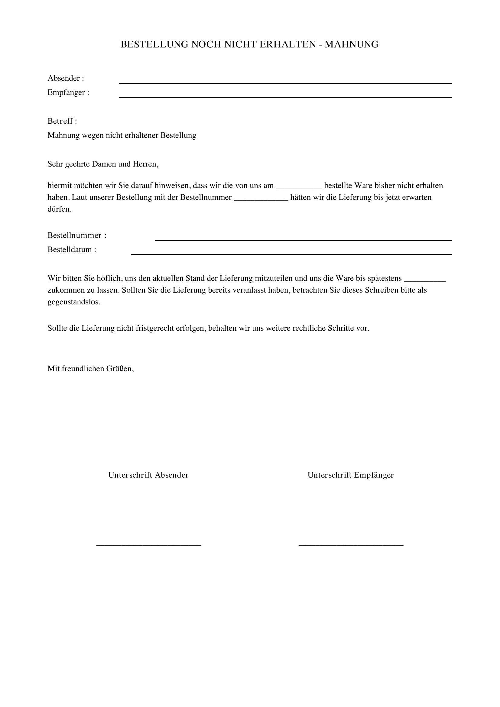 Bestellung Noch Nicht Erhalten Wie E-Mail Schreiben