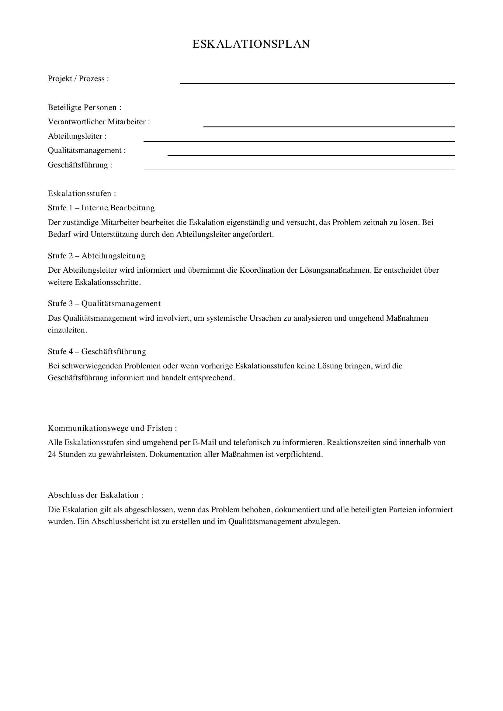 Eskalationsplan